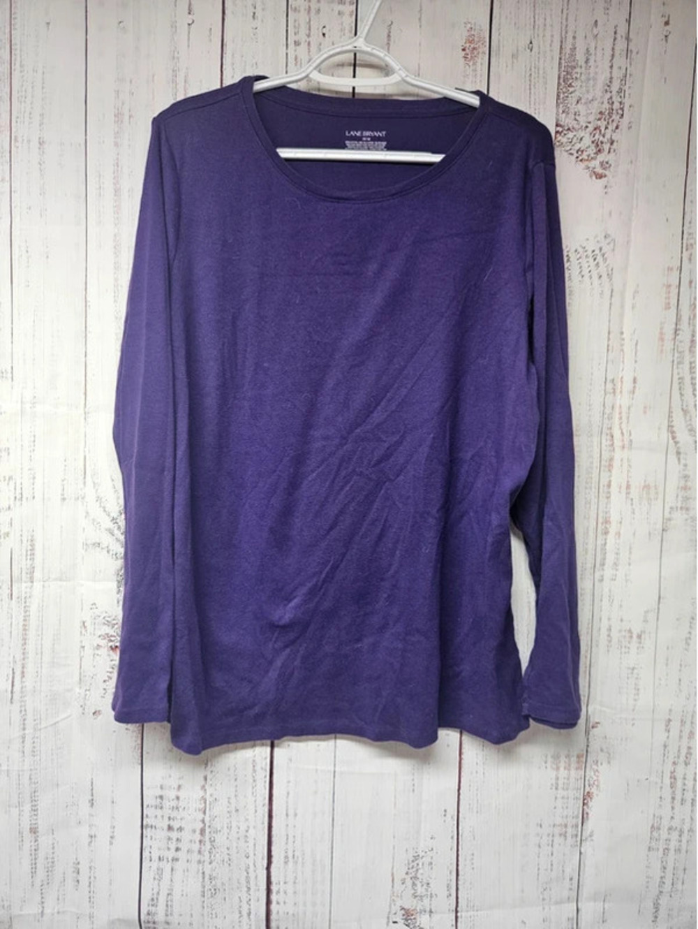 Lane Bryant Women's Purple Long Sleeve Crew Neck T-Shirt Top Plus Size 14/16